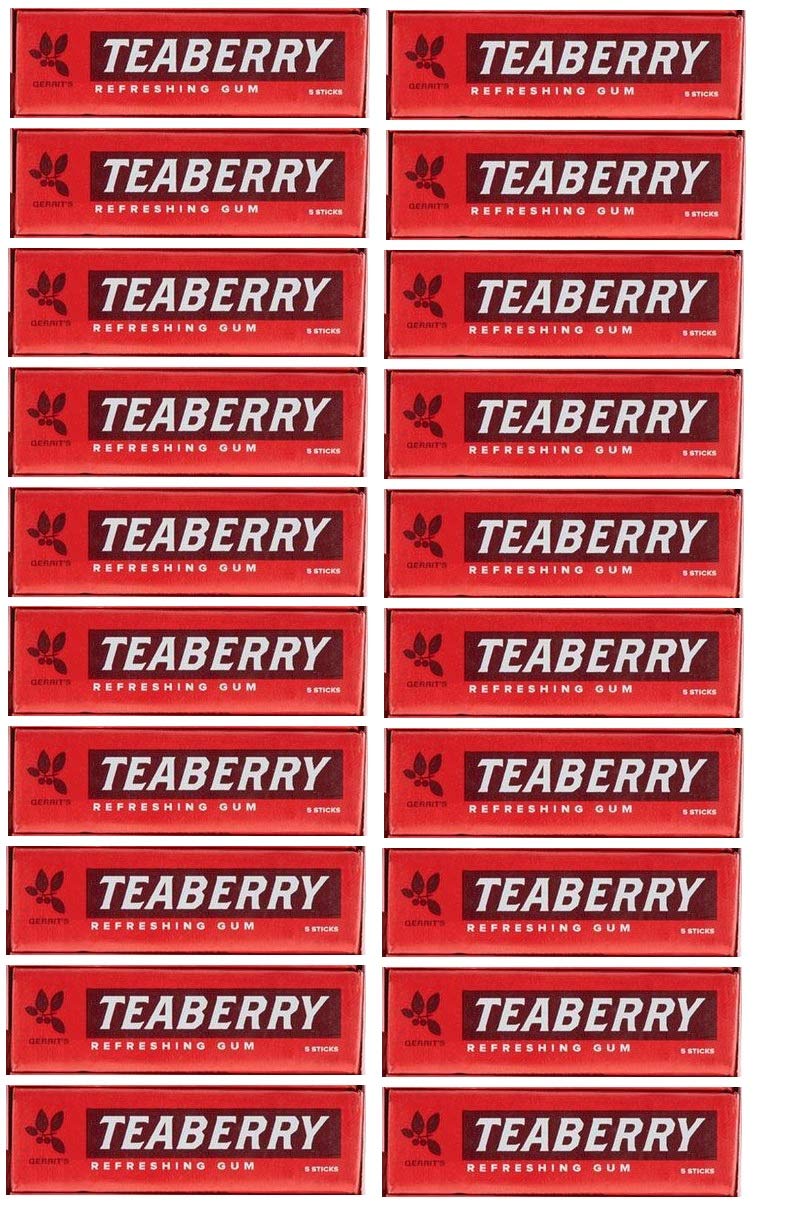 Product image of FOTE HOME GOODS Teaberry Chewing Gum Classic Retro Nostalgic Flavor Pack of 20